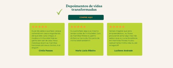 Depoimentos Curso Marmitaria Fitness